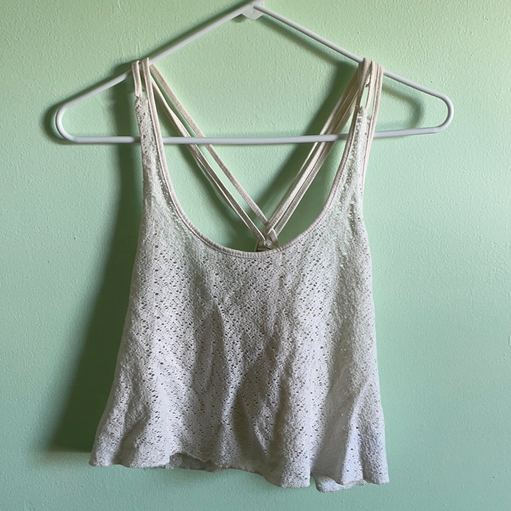 Forever21 White Strappy Crop Top